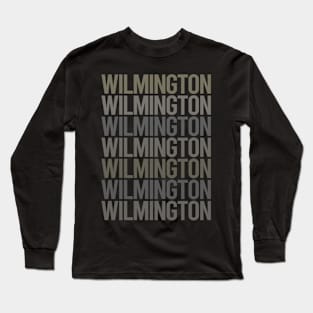 Gray Text Art Wilmington Long Sleeve T-Shirt